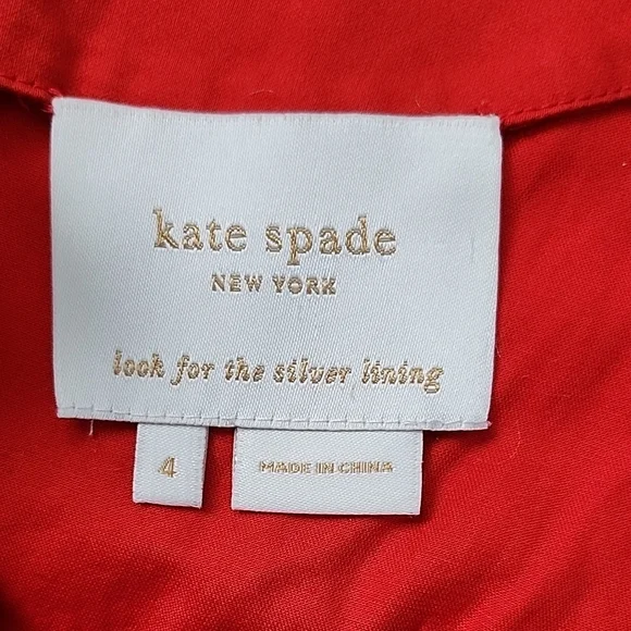 Kate Spade Vibrant Red Midi Dress with Bow Detail Dr3 - Picture 4 of 4